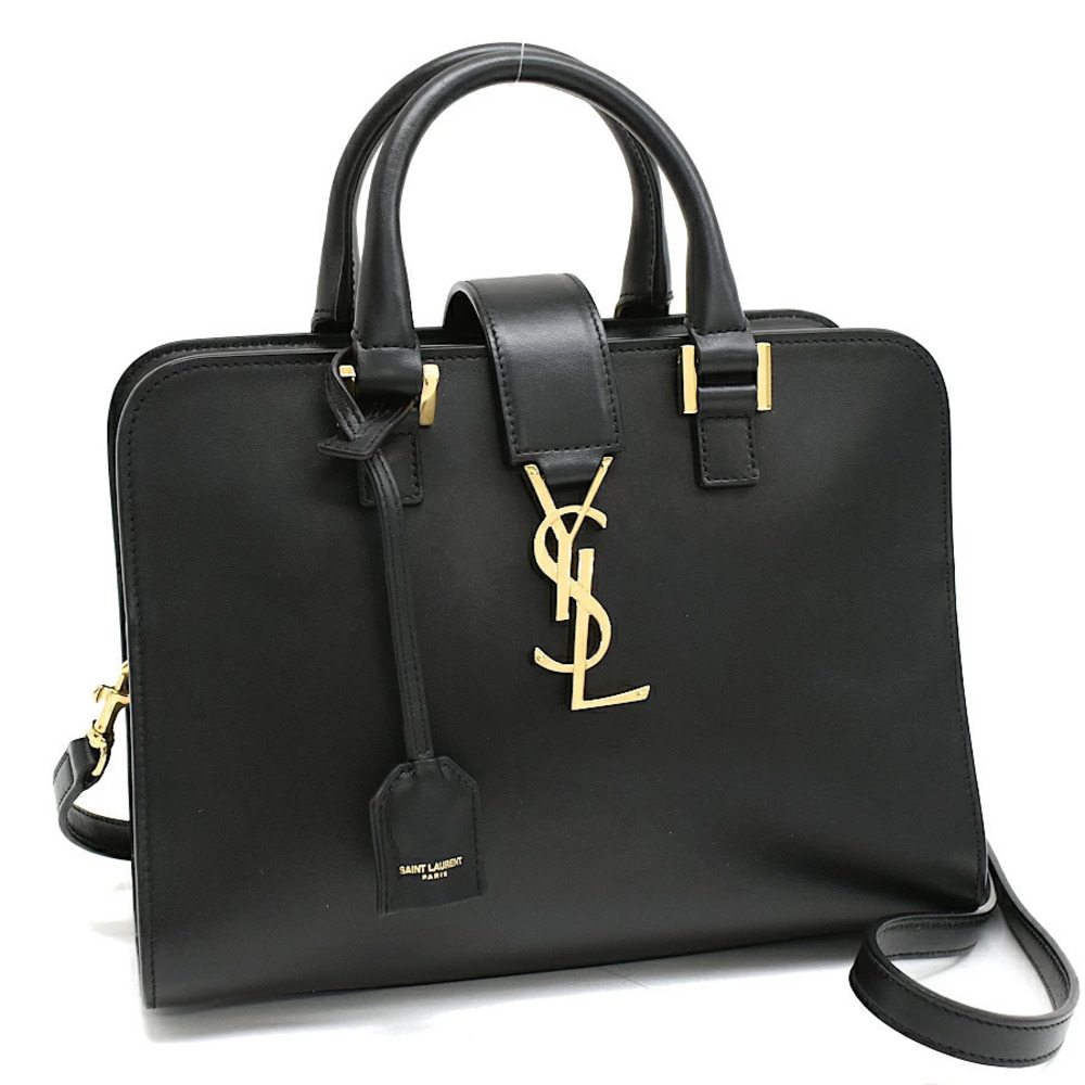 Saint Laurent Paris Baby Cabas YSL Handbag Leather Black